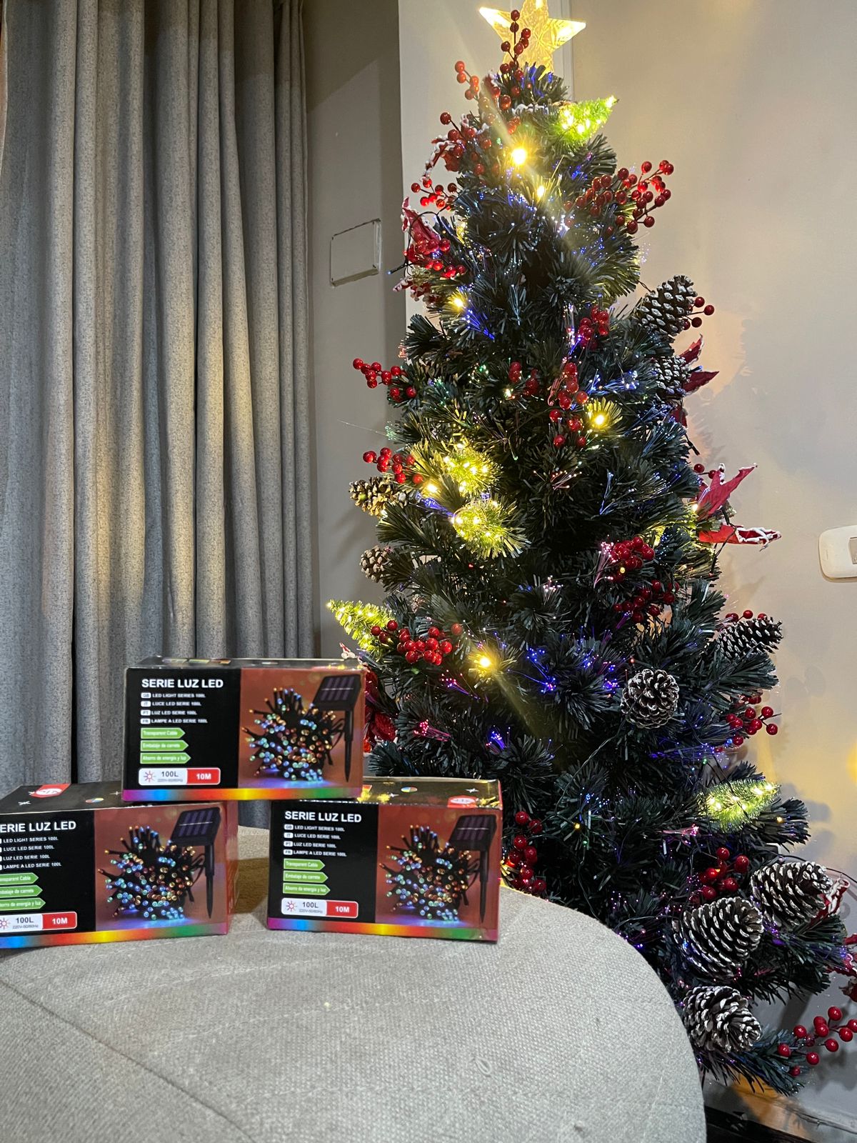 MAGICA LUZ NAVIDEÑA CON PANEL SOLAR ! 100% AHORRO!