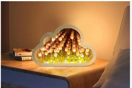 HERMOZA LAMPARA DE TULIPANES EN FORMA DE NUBE