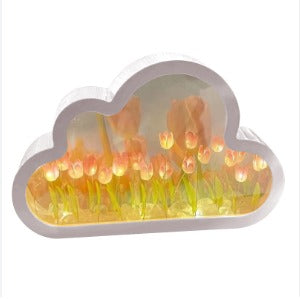 HERMOZA LAMPARA DE TULIPANES EN FORMA DE NUBE